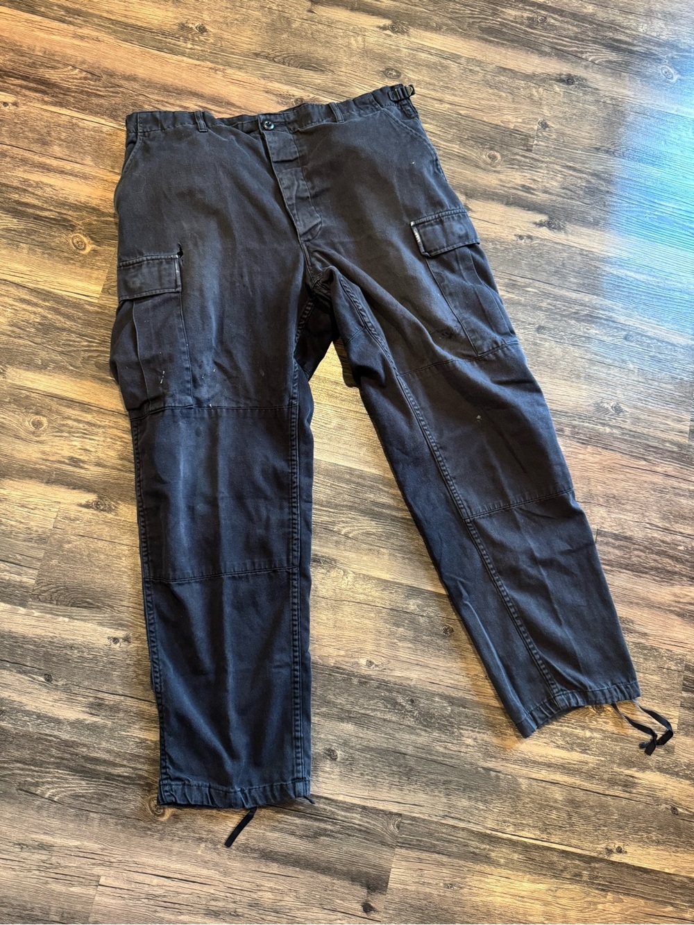 Propper Tactical Pants Men Large Button Fly Adjustable Size Faded Black Cargo